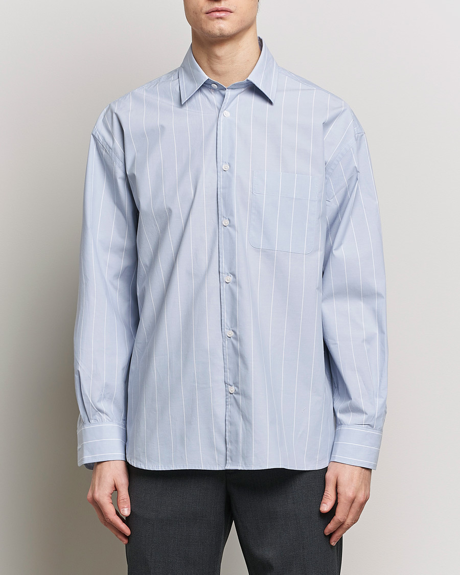 Herr | Personal Classics | Filippa K | Striped Poplin Shirt Faded Blue/White