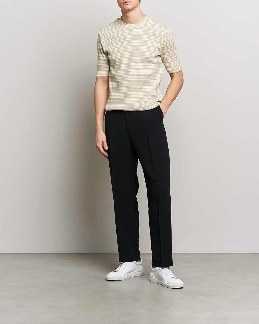 Herr | T-Shirts | Filippa K | Striped Rib T-Shirt Dark Yellow/White