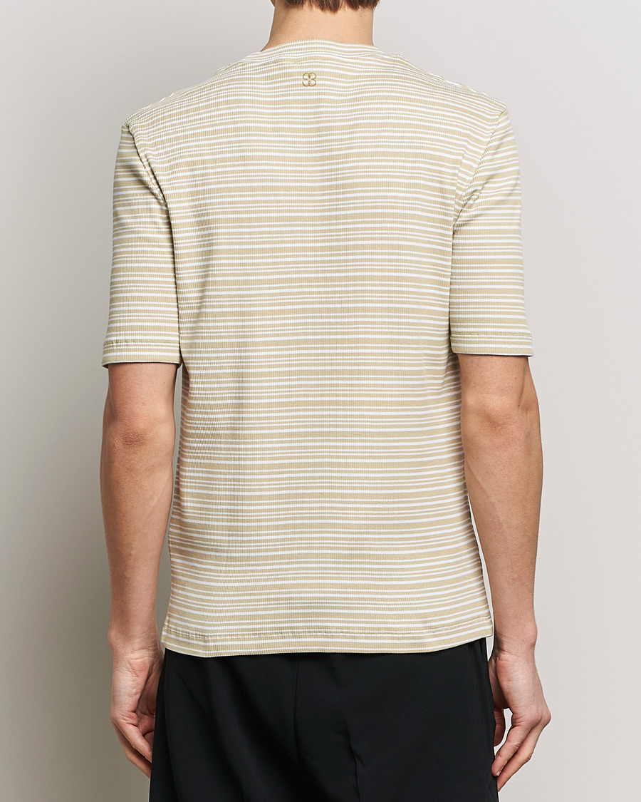 Herr | T-Shirts | Filippa K | Striped Rib T-Shirt Dark Yellow/White