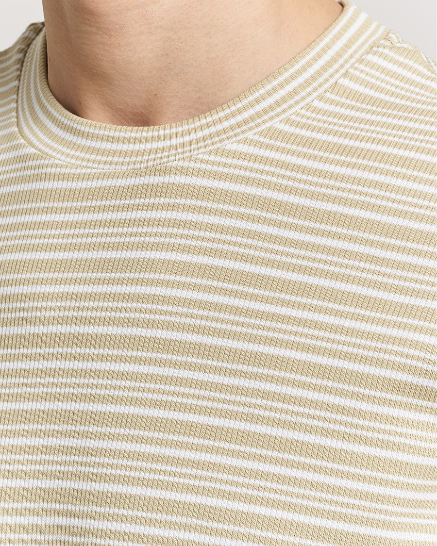 Herr | T-Shirts | Filippa K | Striped Rib T-Shirt Dark Yellow/White