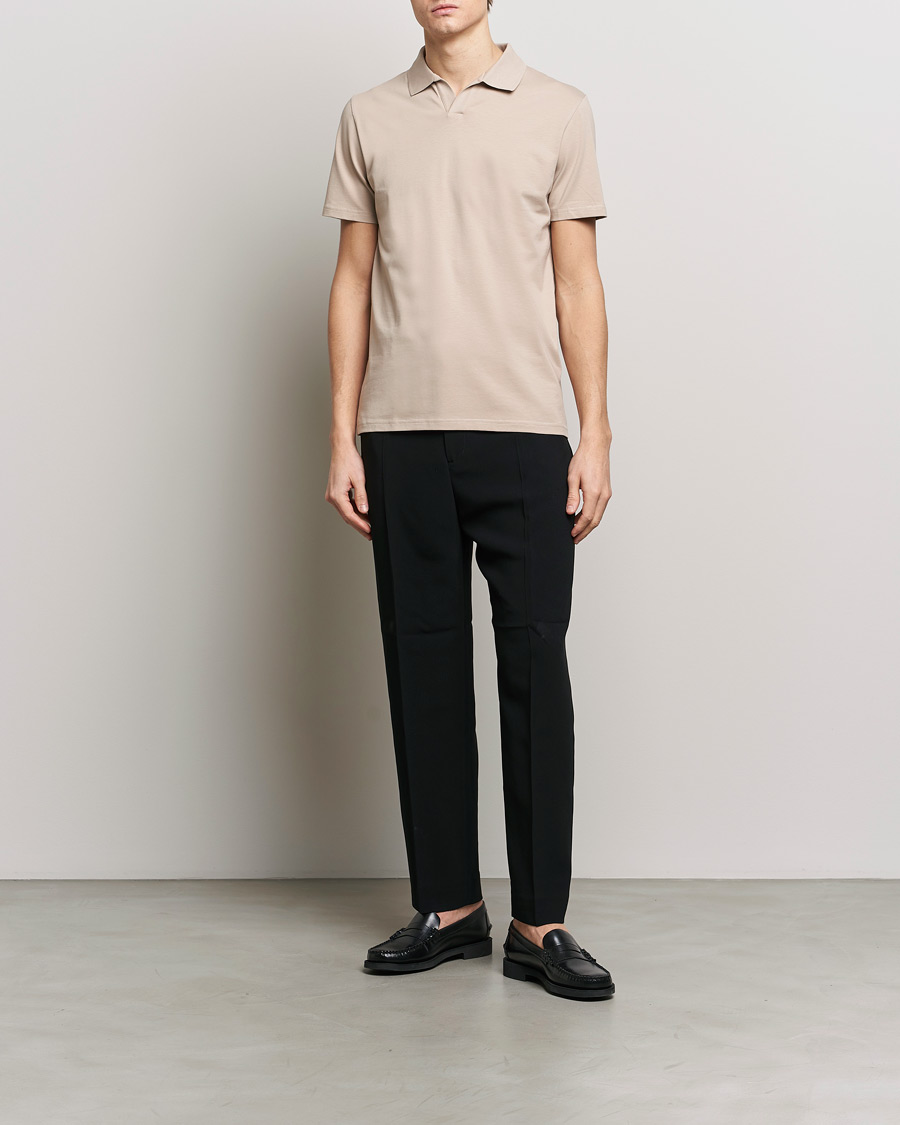 Herr | Pikéer | Filippa K | Soft Lycra Polo T-Shirt Light Taupe
