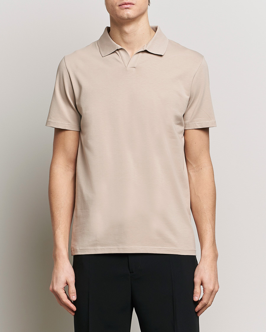 Herr | Kortärmade pikéer | Filippa K | Soft Lycra Polo T-Shirt Light Taupe