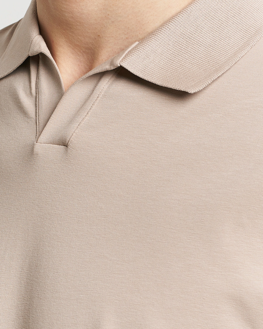 Herr | Pikéer | Filippa K | Soft Lycra Polo T-Shirt Light Taupe