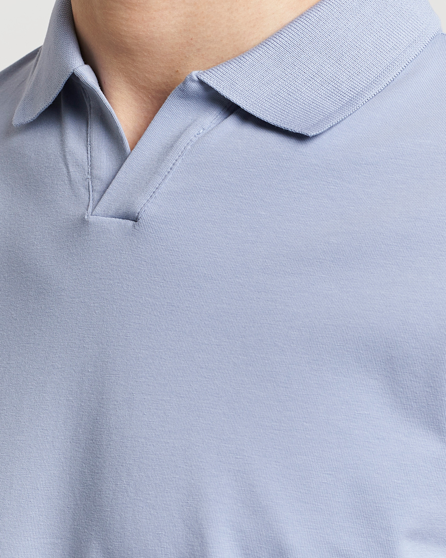 Herr | Pikéer | Filippa K | Soft Lycra Polo T-Shirt Faded Blue