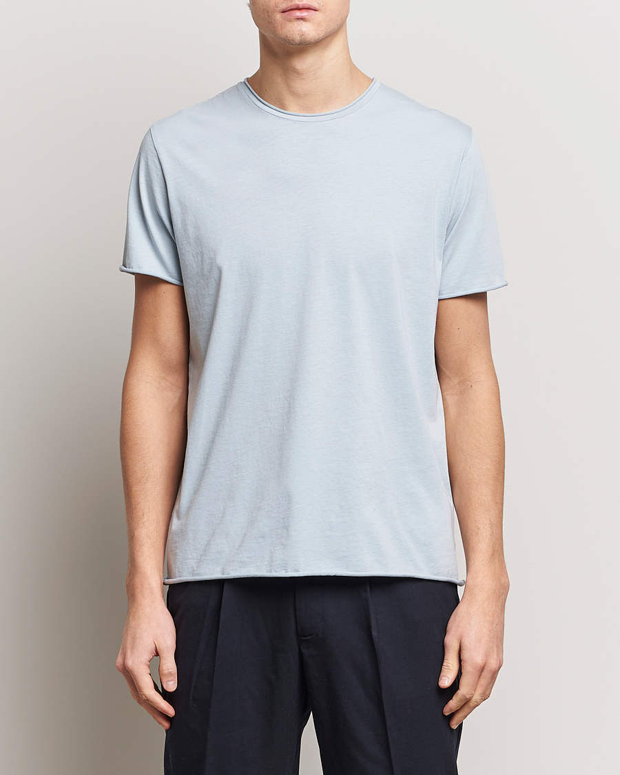 Herr | Filippa K | Filippa K | Roll Neck Crew Neck T-Shirt Dove Blue