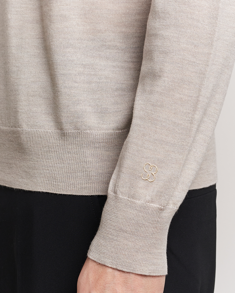 Herr | Tröjor | Filippa K | Merino Round Neck Sweater Beige Melange