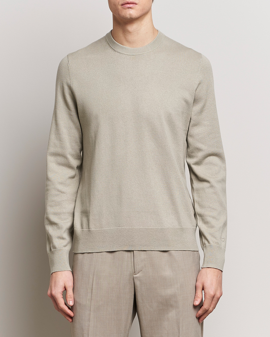 Herr | Realisation | Filippa K | Cotton Merino Sweater Light Sage