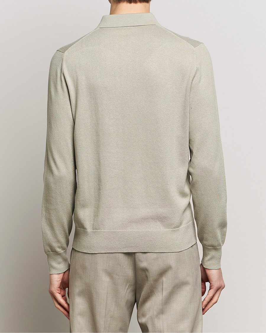 Herr | Tröjor | Filippa K | Knitted Polo Shirt Light Sage