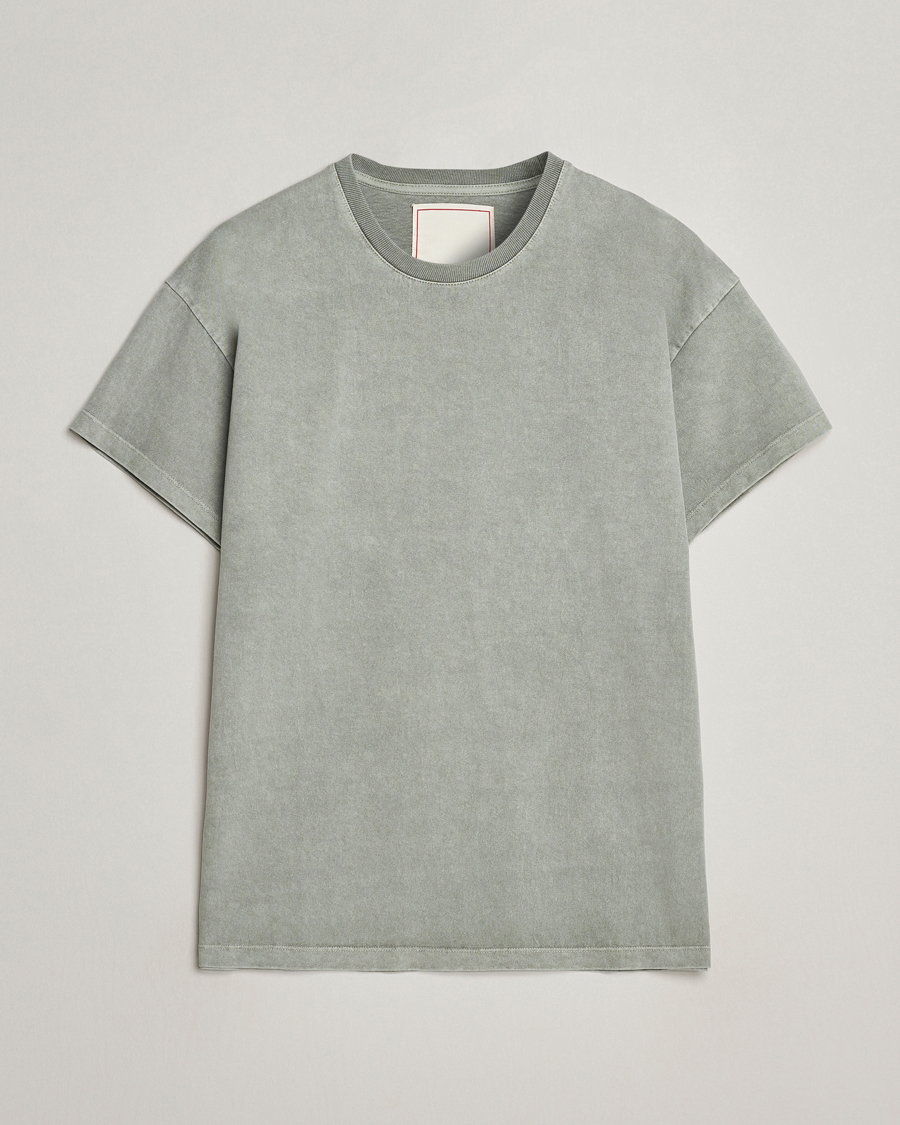 Herr | T-Shirts | Jeanerica | Marcel Heavy Crew Neck T-Shirt Washed Olive Green