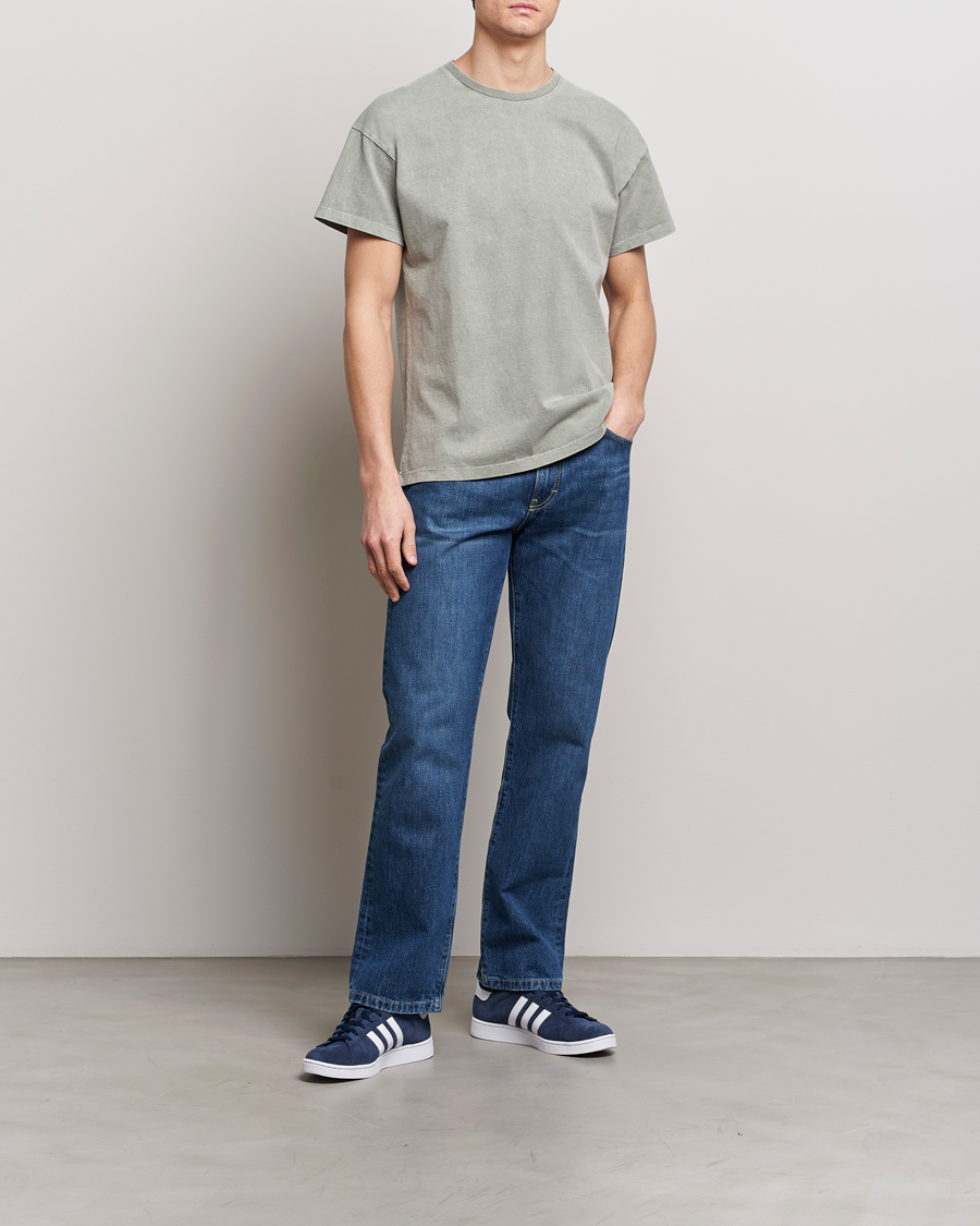 Herr | T-Shirts | Jeanerica | Marcel Heavy Crew Neck T-Shirt Washed Olive Green