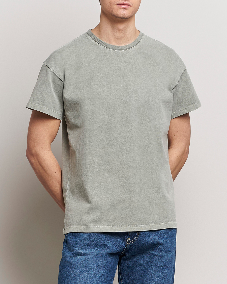 Herr | New Nordics | Jeanerica | Marcel Heavy Crew Neck T-Shirt Washed Olive Green