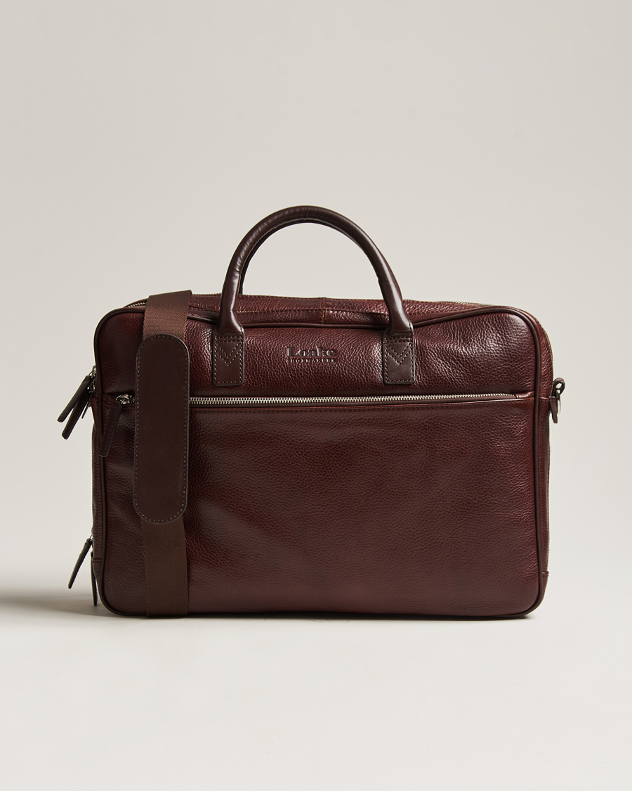 Herr | Väskor | Loake Shoemakers | Westminster Grain Leather Briefcase Dark Brown