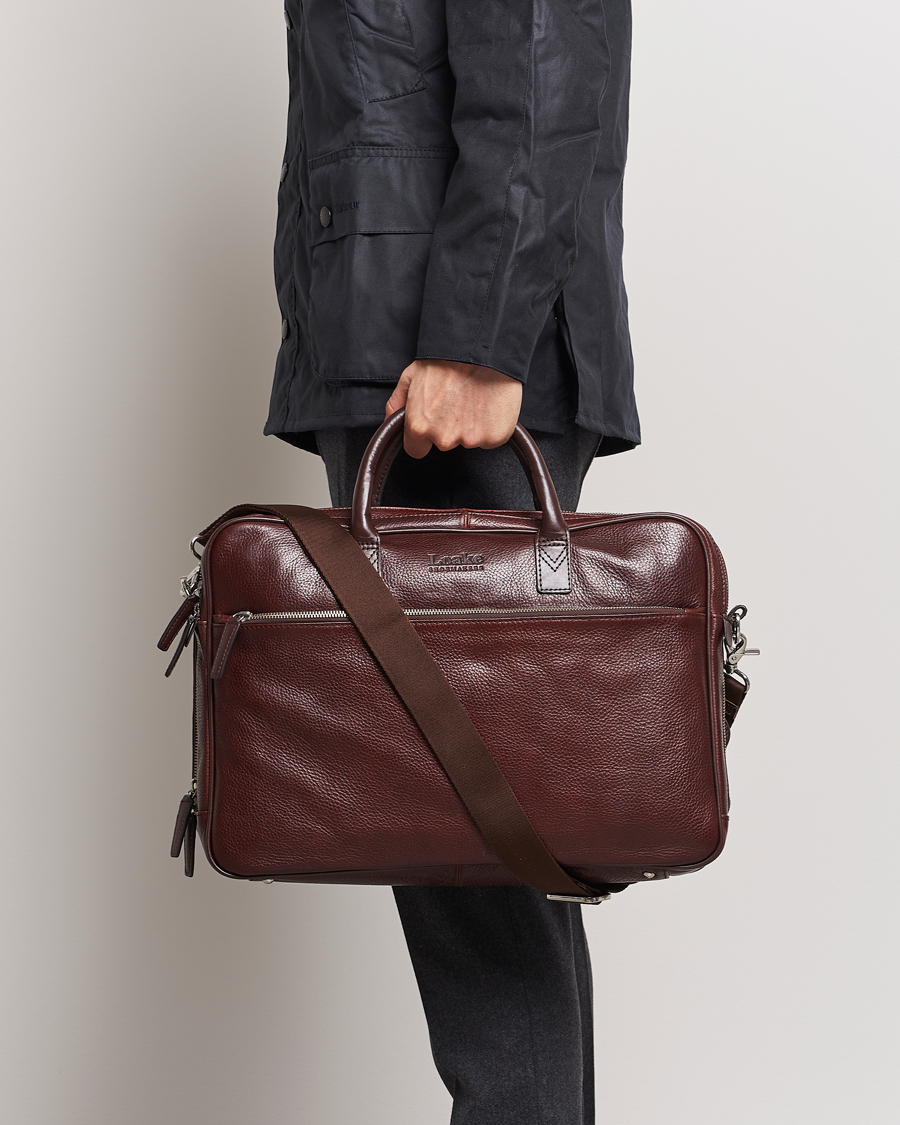 Herr | The Classics of Tomorrow | Loake 1880 | Westminster Grain Leather Briefcase Dark Brown