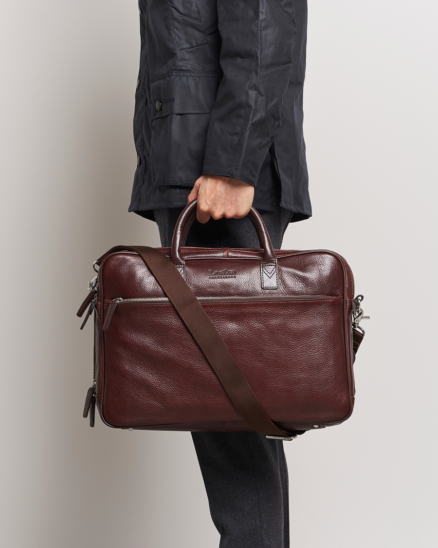 Herr | Väskor | Loake Shoemakers | Westminster Grain Leather Briefcase Dark Brown