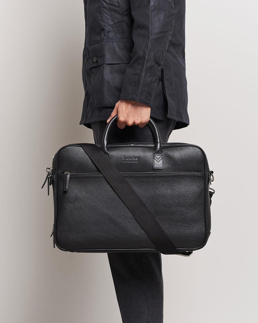 Herr | Väskor | Loake 1880 | Westminster Grain Leather Briefcase Black