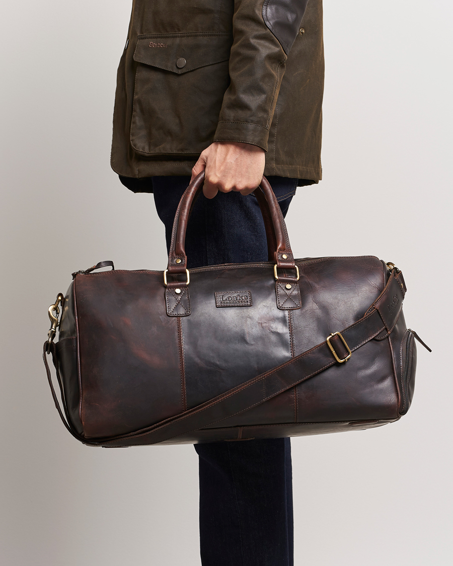 Herr | Väskor | Loake 1880 | Devon Leather Travel Bag Dark Brown