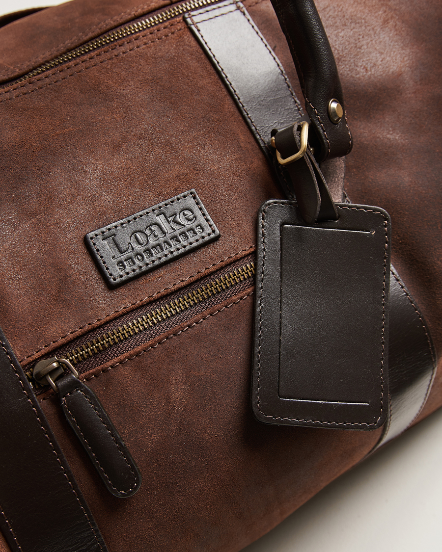 Herr | Loake 1880 Cornwall Brushed Suede Travel Bag Brown | Loake 1880 | Cornwall Brushed Suede Travel Bag Brown