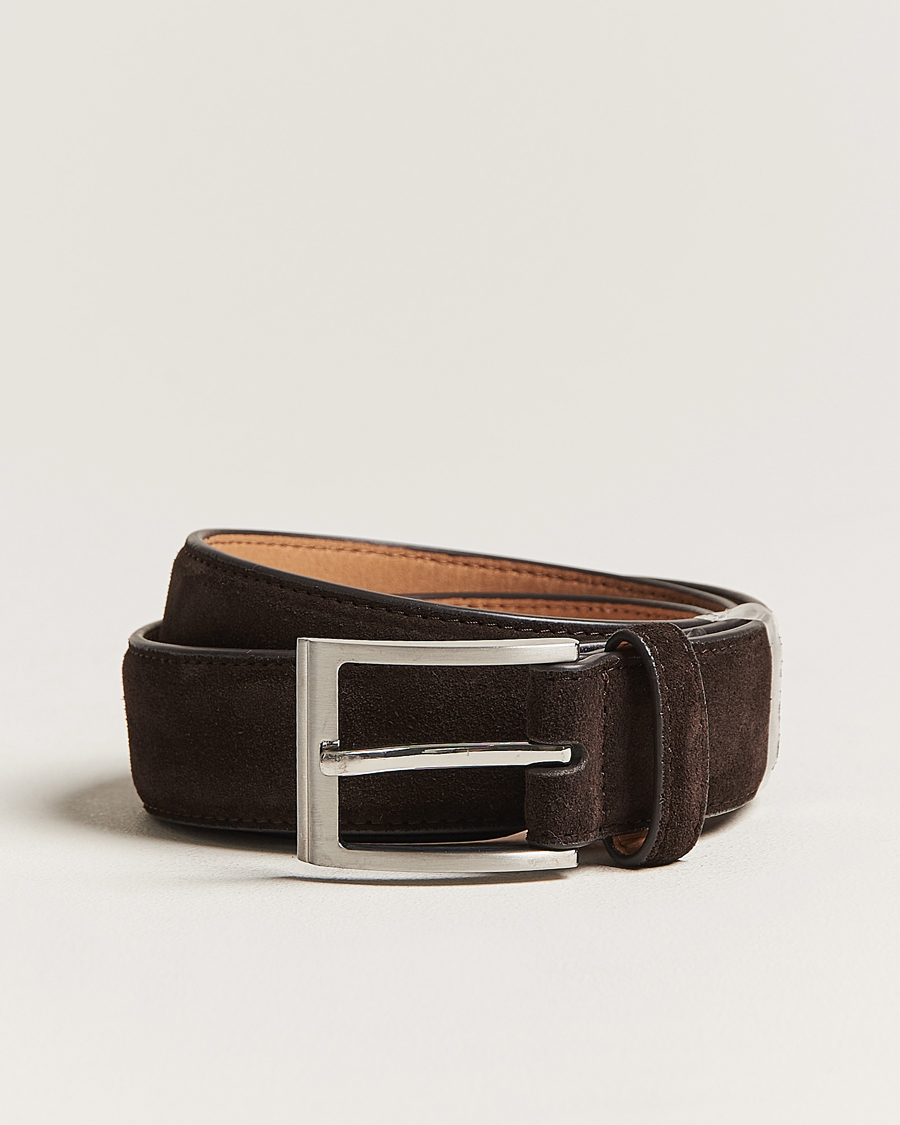 Herr | Bälten | Loake Shoemakers | William Suede Belt Dark Brown