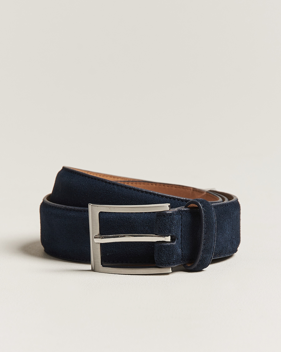 Herr | Bälten | Loake Shoemakers | William Suede Belt Navy