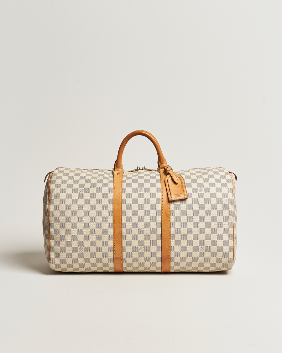 Herr | Louis Vuitton Pre-Owned Keepall 50 Bag Damier Azur | Louis Vuitton Pre-Owned | Keepall 50 Bag Damier Azur