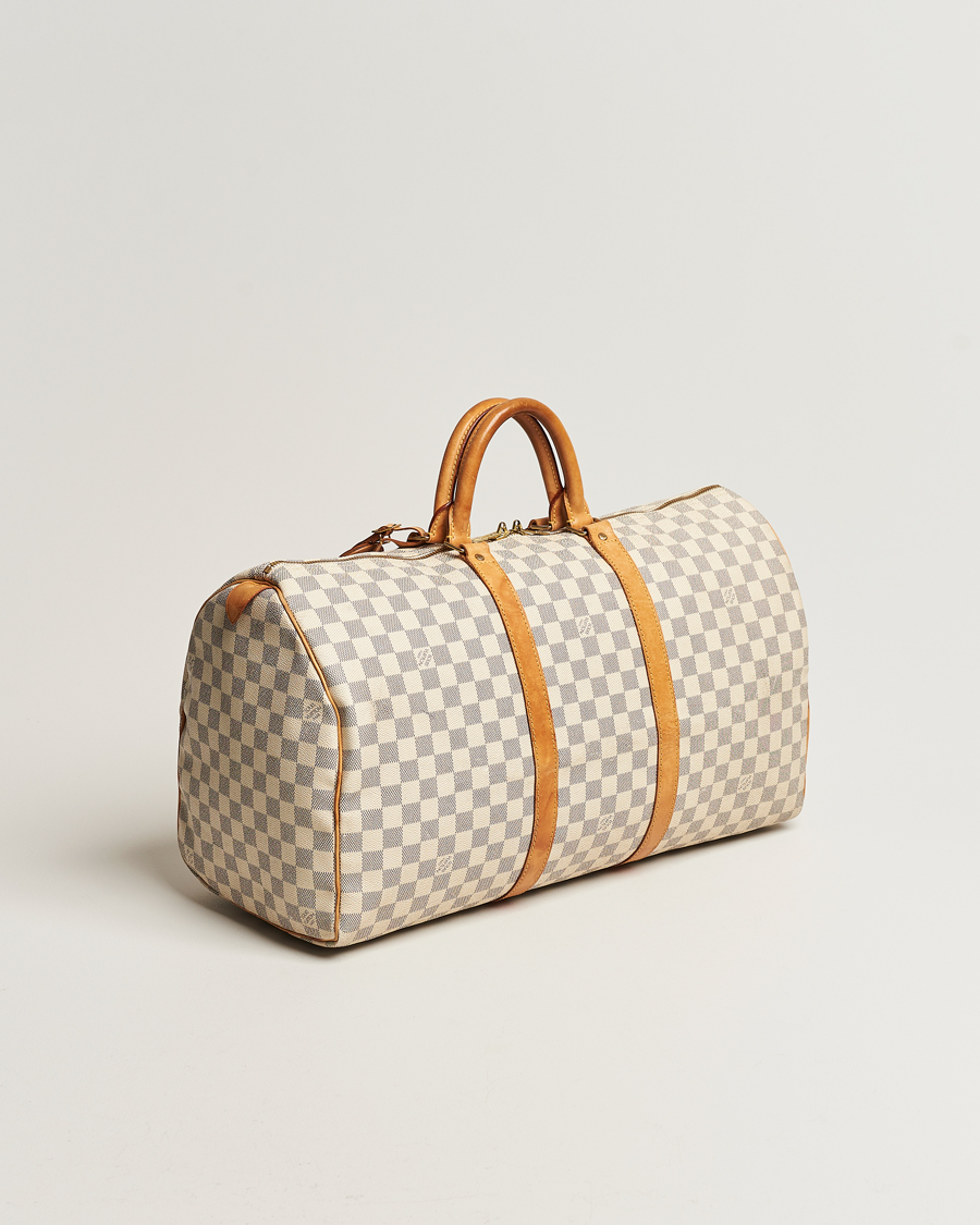Herr | Louis Vuitton Pre-Owned Keepall 50 Bag Damier Azur | Louis Vuitton Pre-Owned | Keepall 50 Bag Damier Azur