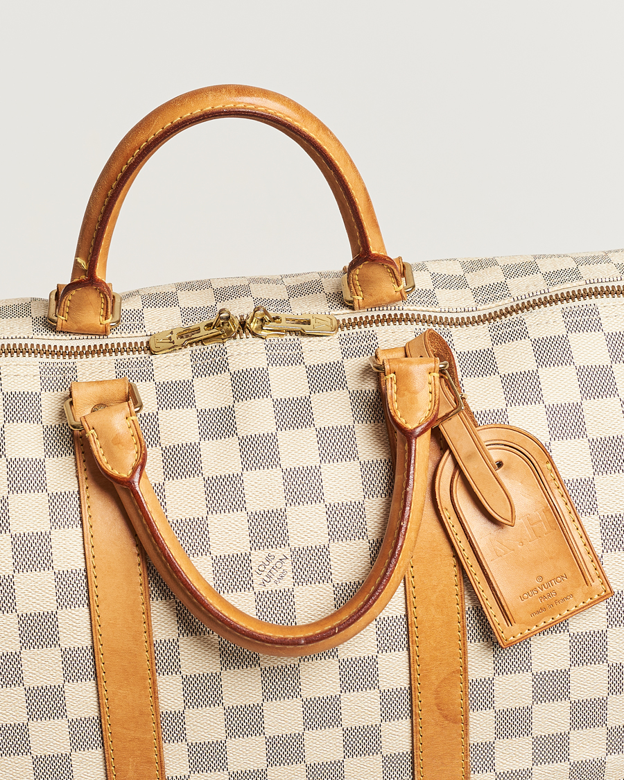 Herr | Louis Vuitton Pre-Owned Keepall 50 Bag Damier Azur | Louis Vuitton Pre-Owned | Keepall 50 Bag Damier Azur