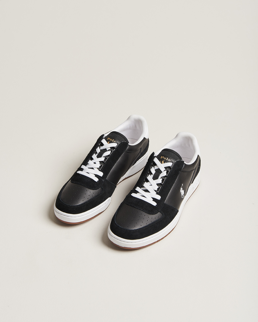 Herr | Polo Ralph Lauren CRT Leather/Suede Sneaker Black/White | Polo Ralph Lauren | CRT Leather/Suede Sneaker Black/White