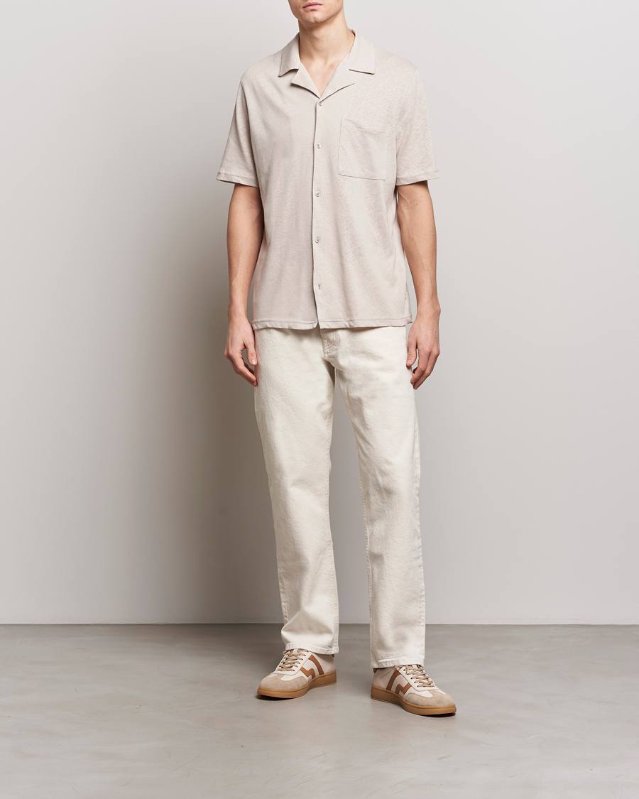 Herr | Skjortor | Samsøe Samsøe | Samartin Cotton/Linen Short Sleeve Shirt Moonstruck