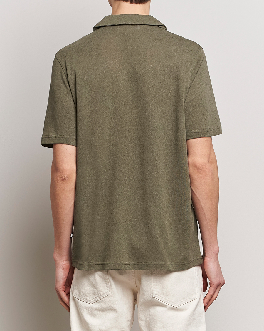 Herr | Skjortor | Samsøe Samsøe | Samartin Cotton/Linen Short Sleeve Shirt Dusty Olive