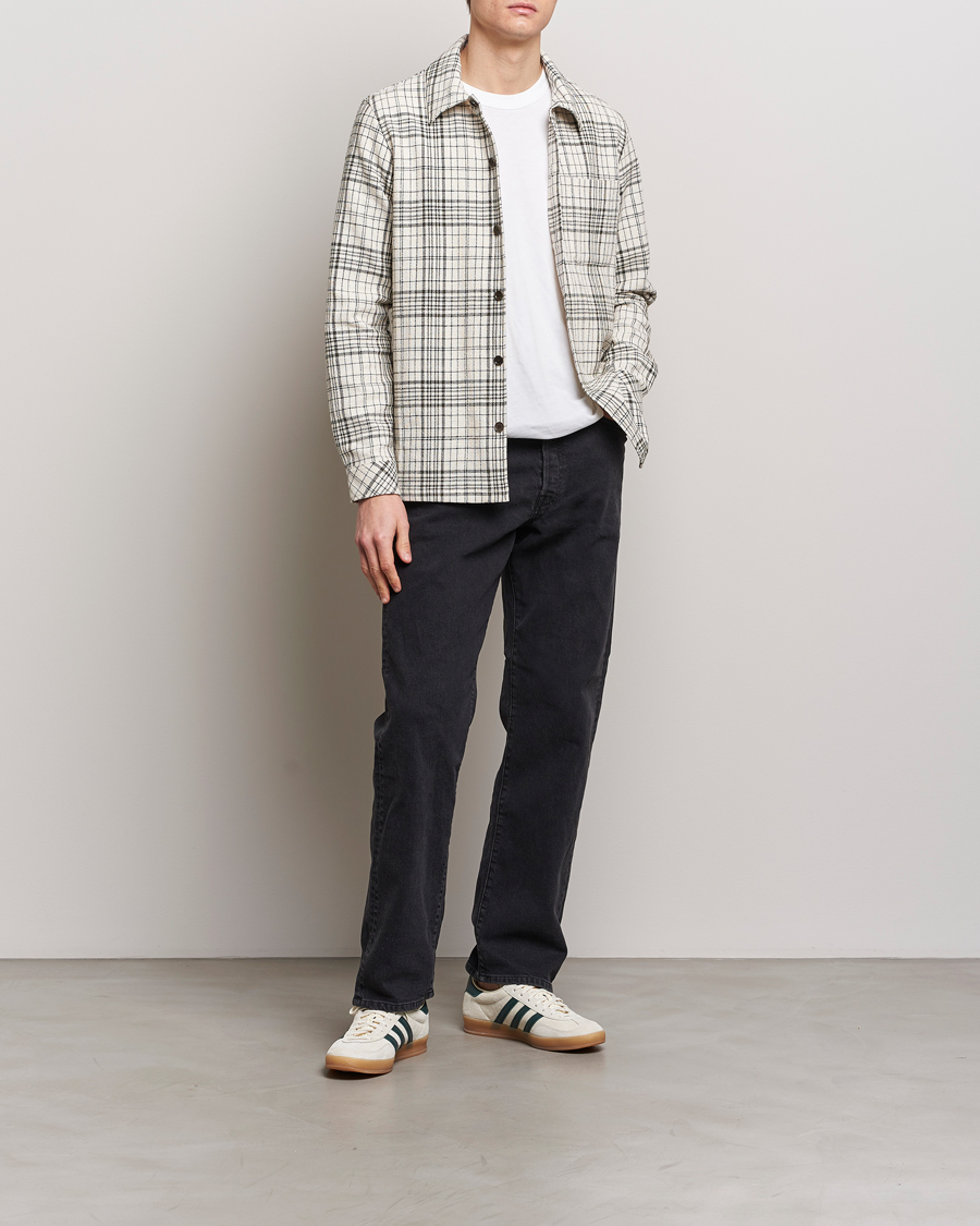 Herr | Skjortor | Samsøe Samsøe | Taka Checked Overshirt Dusty Olive/White