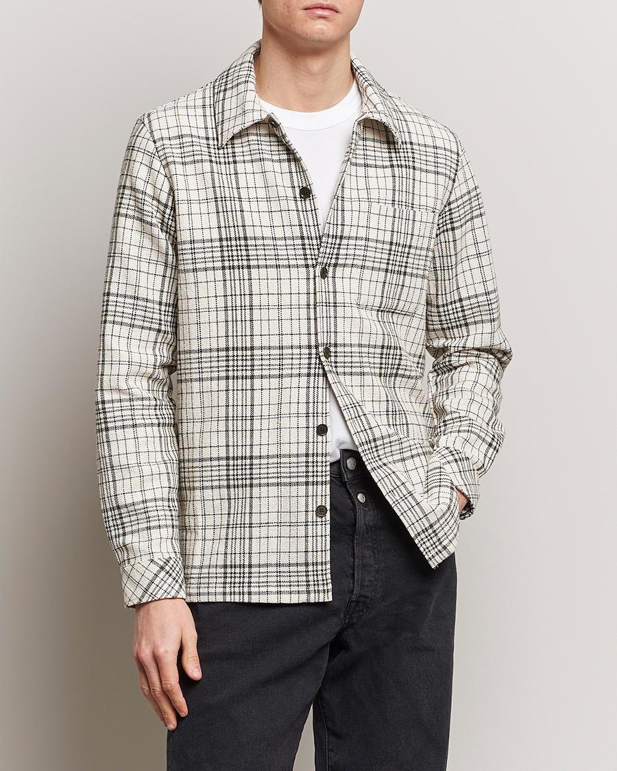 Herr | Samsøe Samsøe | Samsøe Samsøe | Taka Checked Overshirt Dusty Olive/White