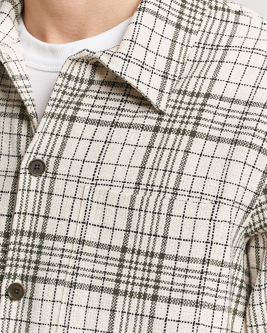 Herr | Skjortor | Samsøe Samsøe | Taka Checked Overshirt Dusty Olive/White