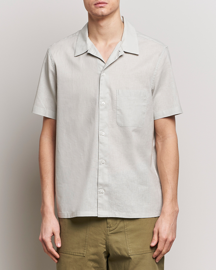 Herr | Samsøe Samsøe | Samsøe Samsøe | Avan Linen/Cotton Short Sleeve Shirt Moonstruck