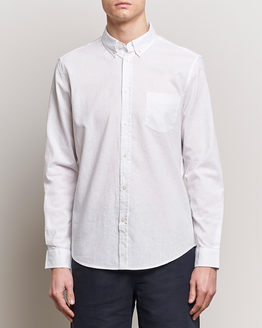 Herr | Samsøe Samsøe | Samsøe Samsøe | Liam Linen/Cotton Shirt White