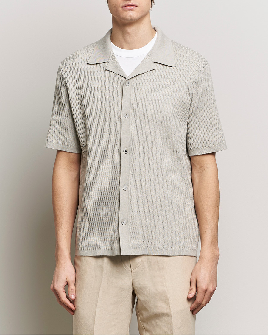 Herr | Kläder | Samsøe Samsøe | Sagabin Resort Collar Short Sleeve Shirt Moonstruck