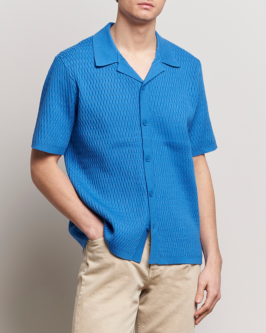 Herr | Kortärmade skjortor | Samsøe Samsøe | Sagabin Resort Collar Short Sleeve Shirt Super Sonic