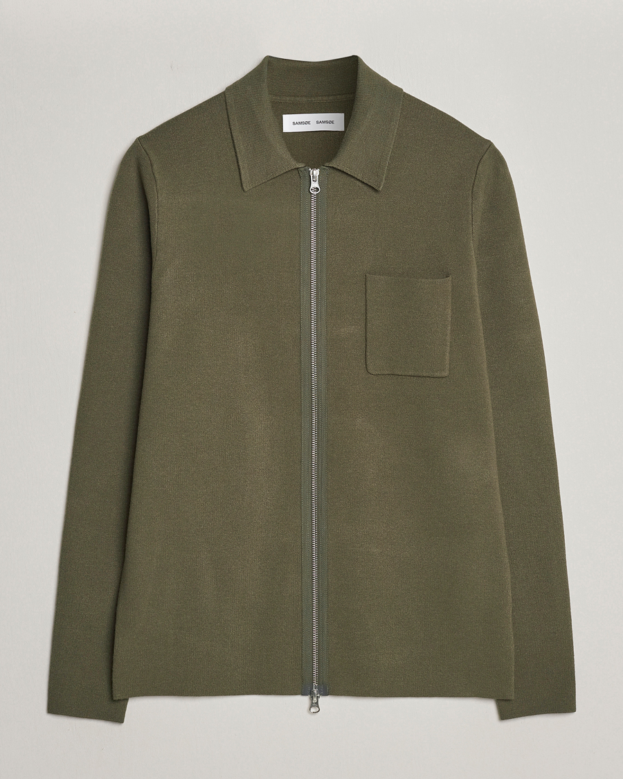 Herr | Tröjor | Samsøe Samsøe | Guna Full Zip Dusty Olive