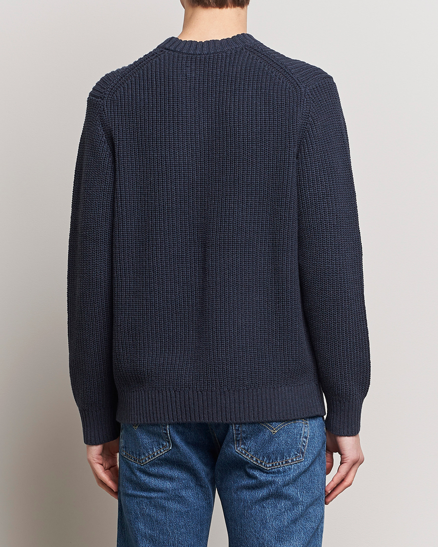 Herr | Tröjor | Samsøe Samsøe | Samarius Cotton/Linen Knitted Sweater Salute Navy