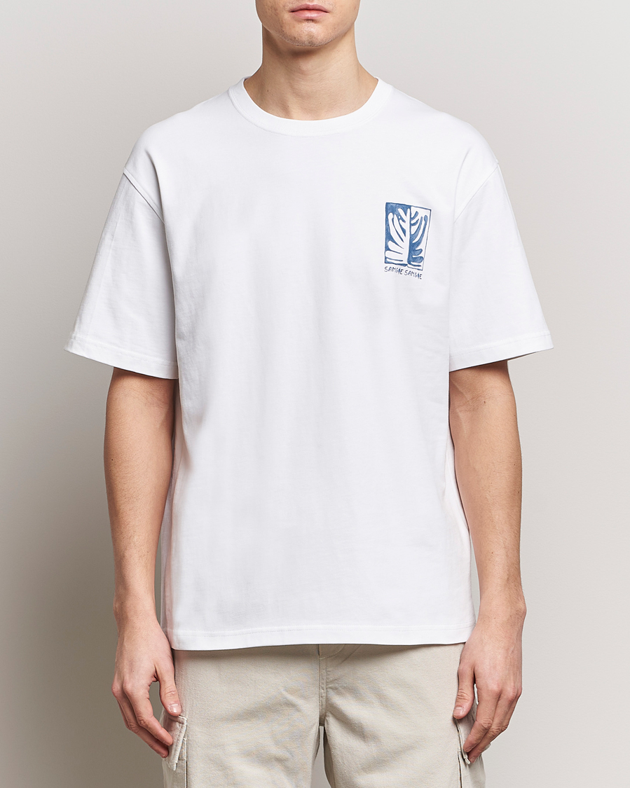 Herr | Kortärmade t-shirts | Samsøe Samsøe | Sawind Printed Crew Neck T-Shirt White