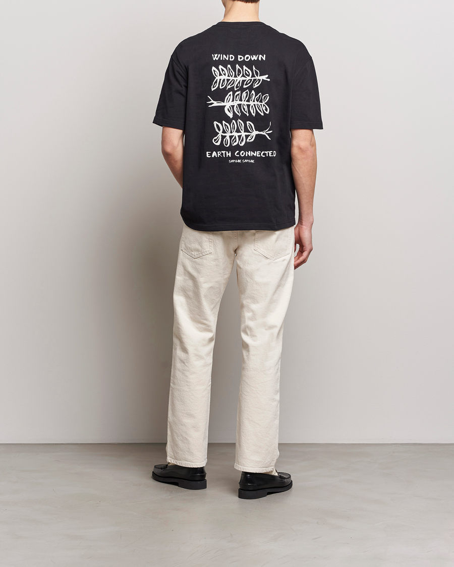 Herr | T-Shirts | Samsøe Samsøe | Sawind Printed Crew Neck T-Shirt Black