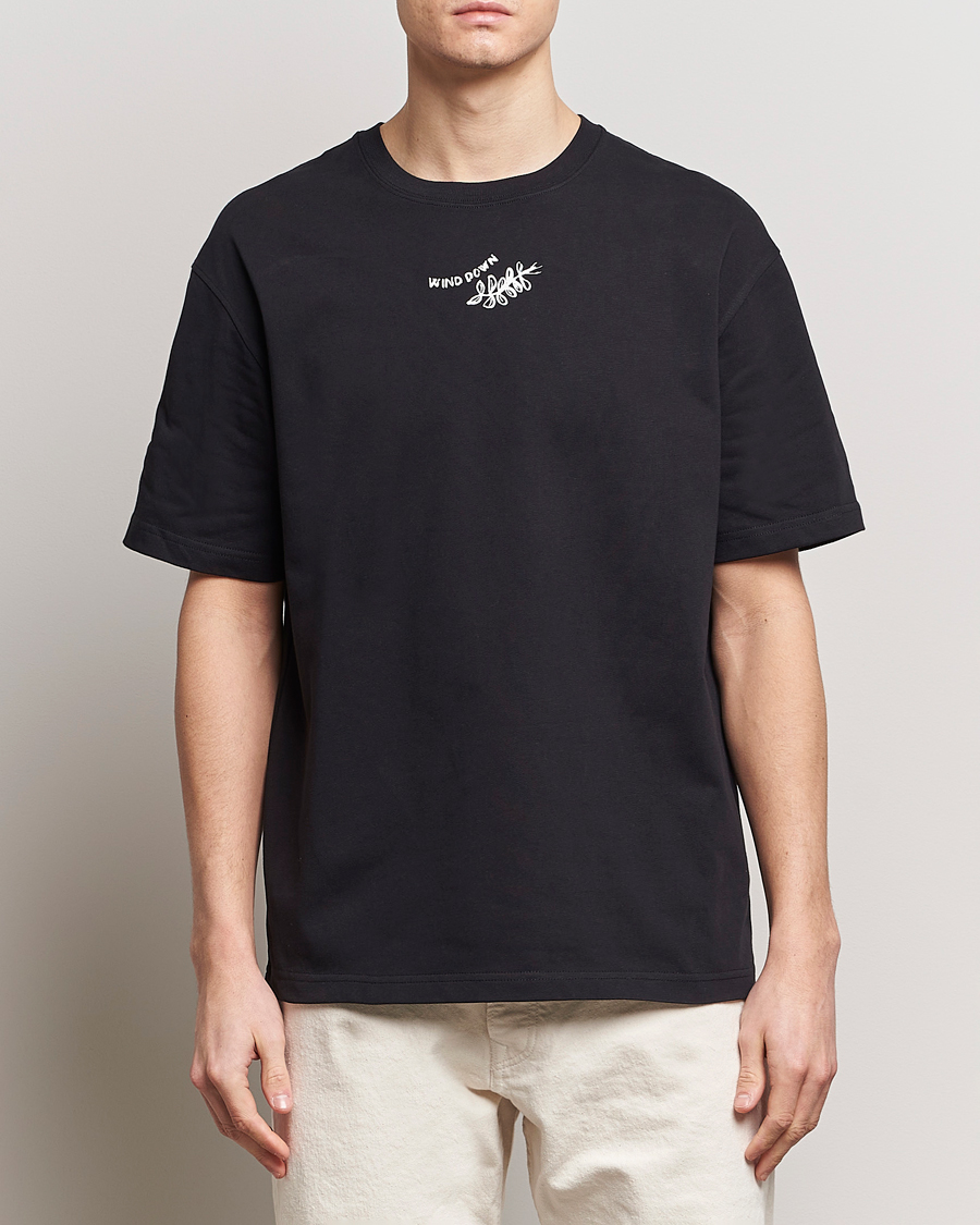 Herr | Svarta t-shirts | Samsøe Samsøe | Sawind Printed Crew Neck T-Shirt Black