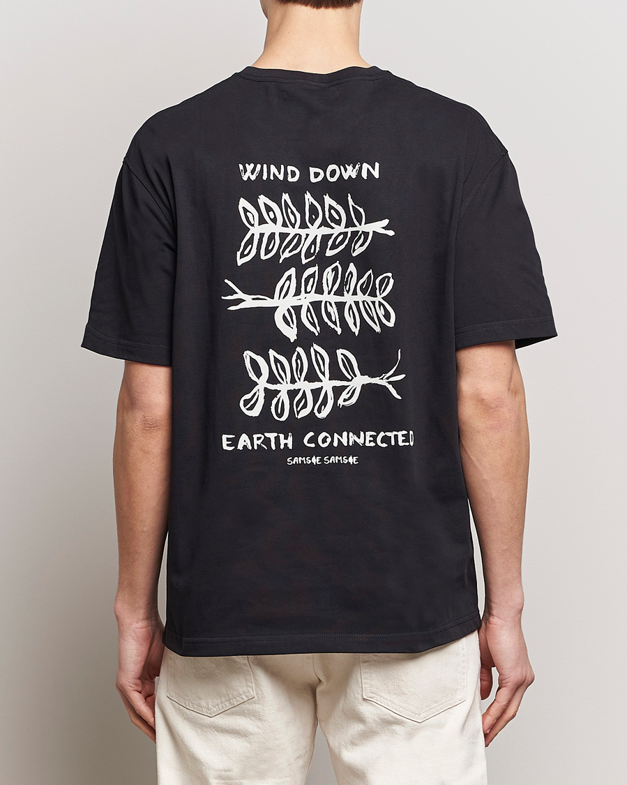 Herr | T-Shirts | Samsøe Samsøe | Sawind Printed Crew Neck T-Shirt Black