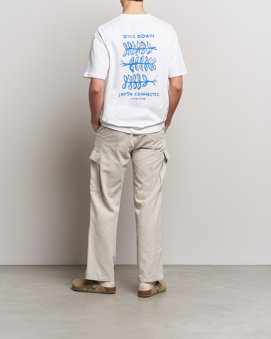 Herr | T-Shirts | Samsøe Samsøe | Sawind Printed Crew Neck T-Shirt White