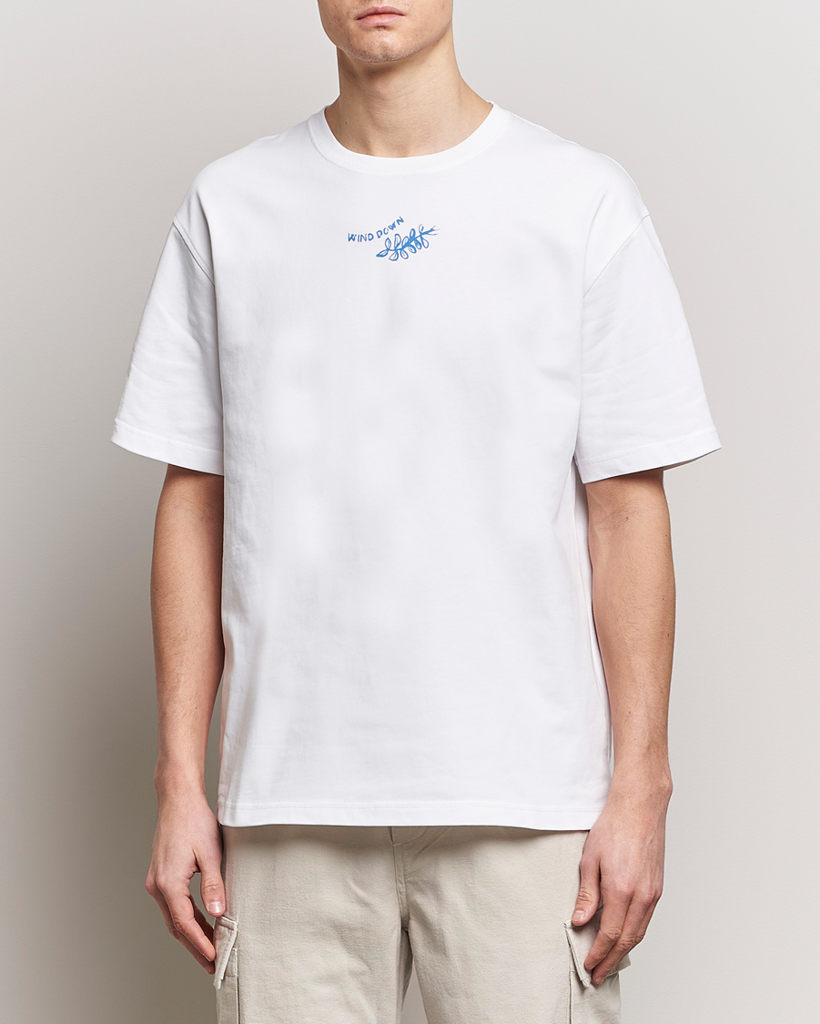 Herr | Kortärmade t-shirts | Samsøe Samsøe | Sawind Printed Crew Neck T-Shirt White