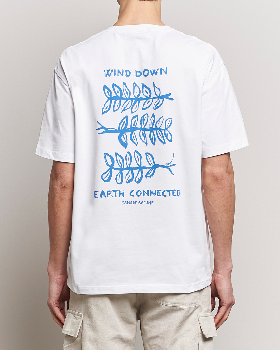 Herr | T-Shirts | Samsøe Samsøe | Sawind Printed Crew Neck T-Shirt White