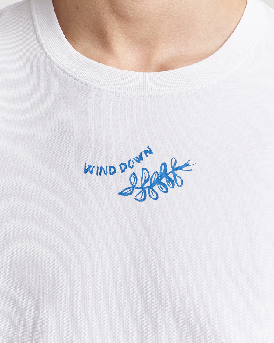Herr | T-Shirts | Samsøe Samsøe | Sawind Printed Crew Neck T-Shirt White