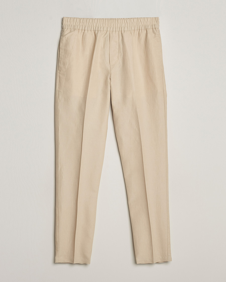 Herr | Byxor | Samsøe Samsøe | Smithy Linen/Cotton Drawstring Trousers Oatmeal