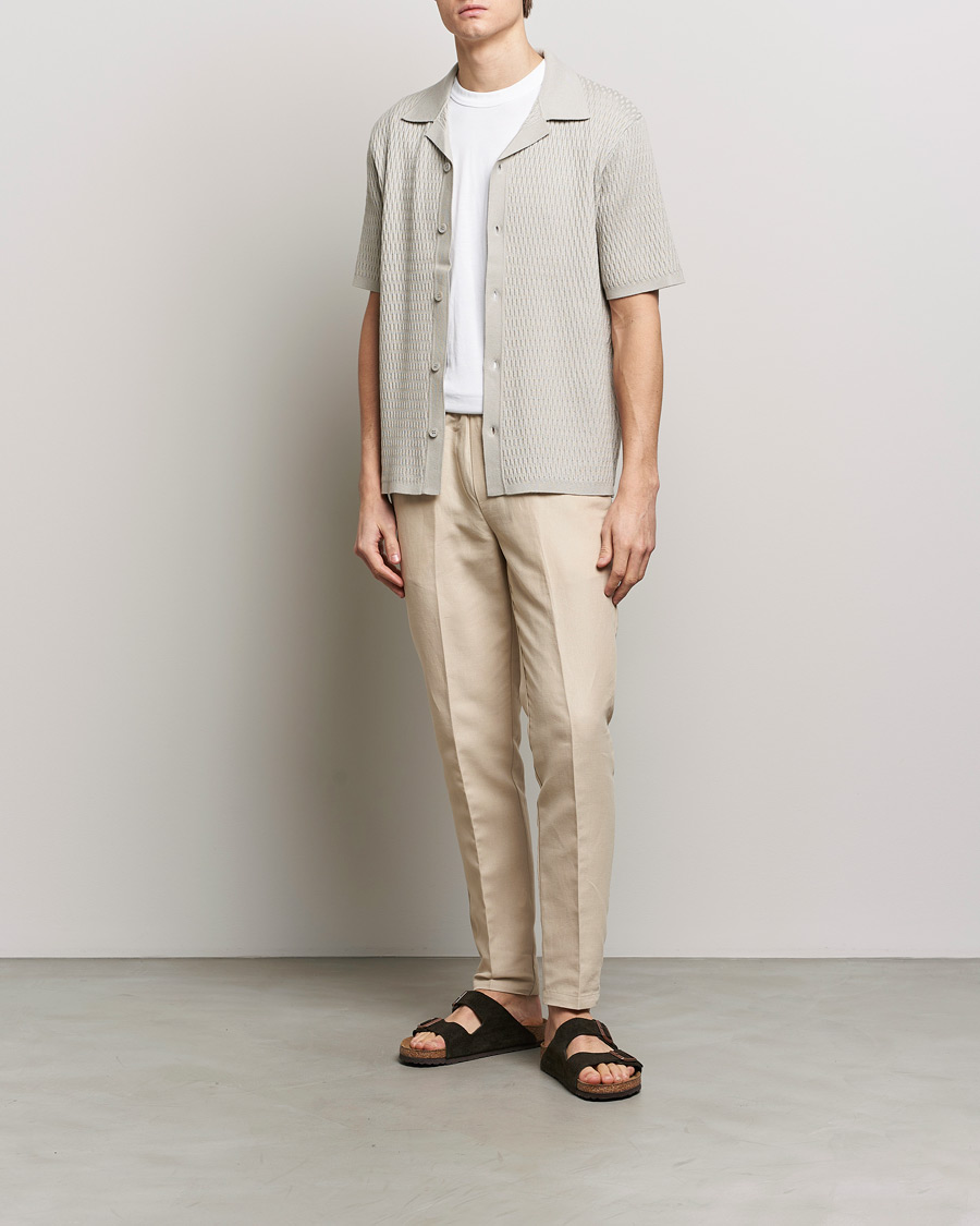 Herr | Byxor | Samsøe Samsøe | Smithy Linen/Cotton Drawstring Trousers Oatmeal