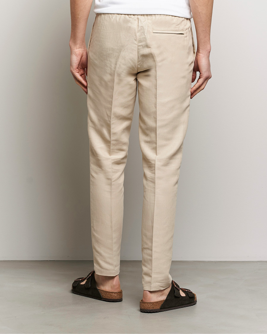Herr | Byxor | Samsøe Samsøe | Smithy Linen/Cotton Drawstring Trousers Oatmeal