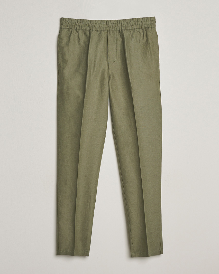 Herr | Byxor | Samsøe Samsøe | Smithy Linen/Cotton Drawstring Trousers Dusty Olive